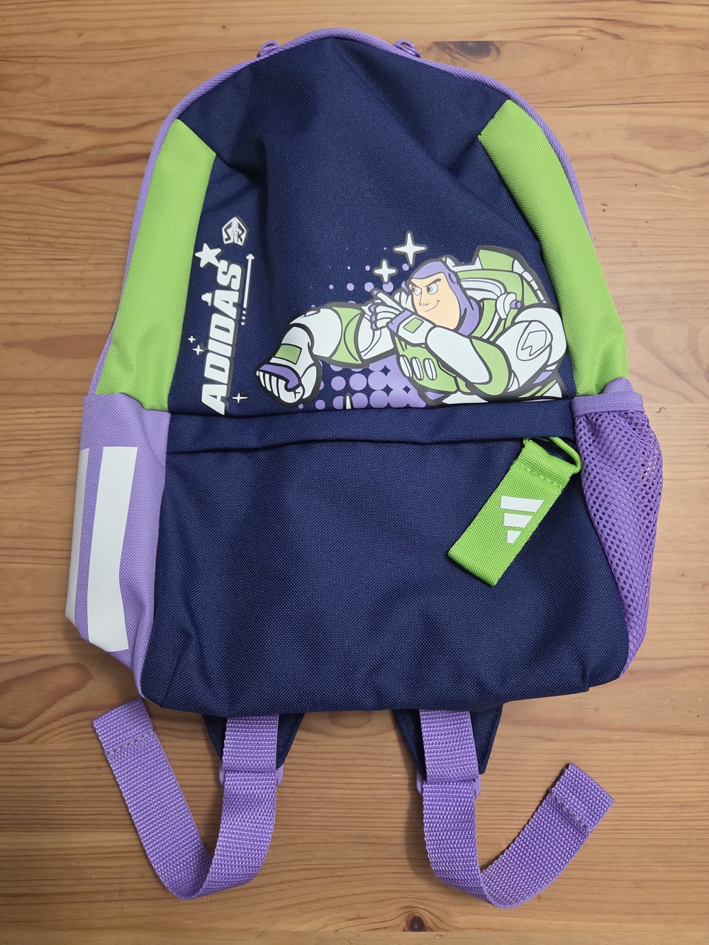 adidas Kids Buzz Lightyear Navy Purple & Green Backpack
